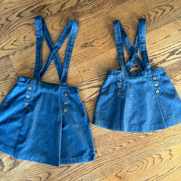 Copper Key Other - Copper Key Dillards Dark Chambray skirt w/ braces 3T & 6X sisters 👢🐴🌿